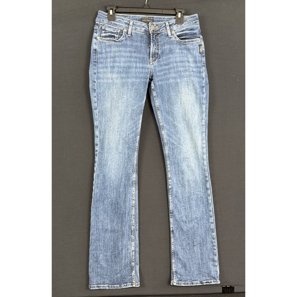 Silver Jeans Womens 28x33 Blue Denim Pants Elyse Slim Boot Cut Western Stretch